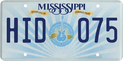 MS license plate HID075