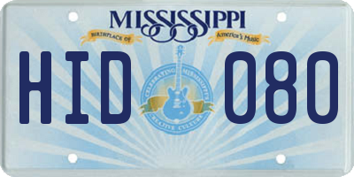 MS license plate HID080