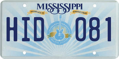 MS license plate HID081