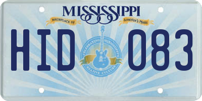 MS license plate HID083