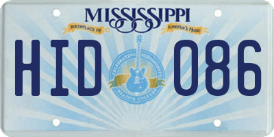 MS license plate HID086