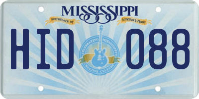 MS license plate HID088