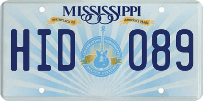 MS license plate HID089