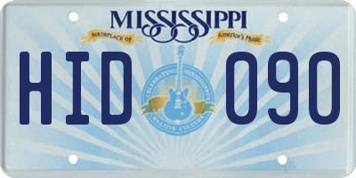 MS license plate HID090