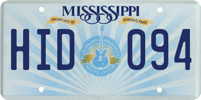 MS license plate HID094