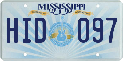 MS license plate HID097