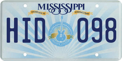 MS license plate HID098
