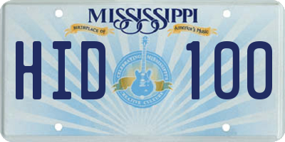 MS license plate HID100