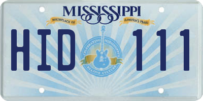 MS license plate HID111