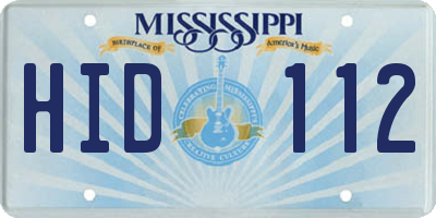 MS license plate HID112