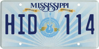 MS license plate HID114