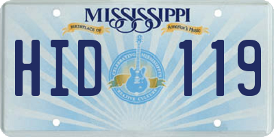 MS license plate HID119