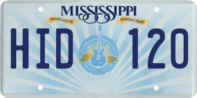 MS license plate HID120