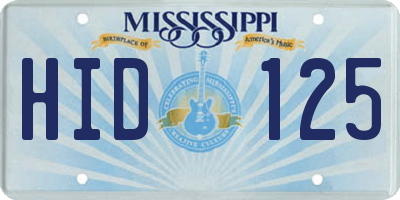 MS license plate HID125