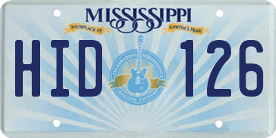 MS license plate HID126