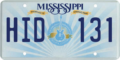 MS license plate HID131