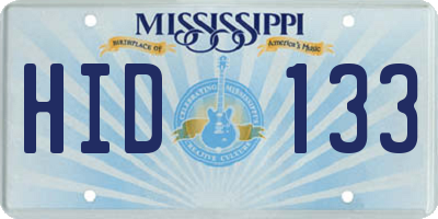 MS license plate HID133