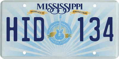 MS license plate HID134