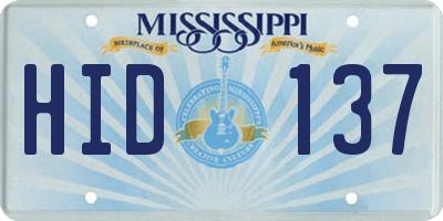 MS license plate HID137