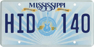 MS license plate HID140