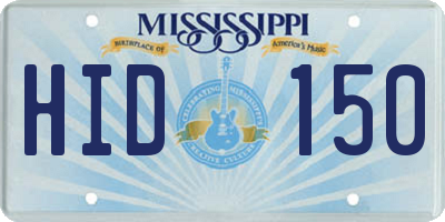 MS license plate HID150