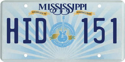 MS license plate HID151