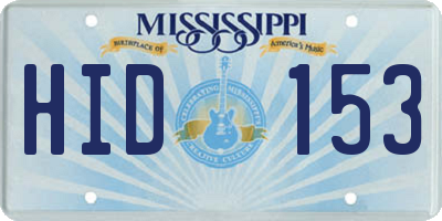 MS license plate HID153