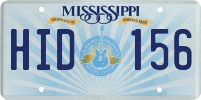 MS license plate HID156