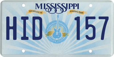 MS license plate HID157