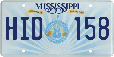 MS license plate HID158