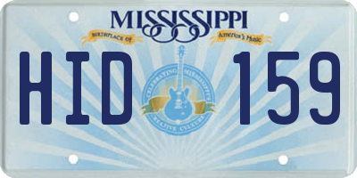 MS license plate HID159