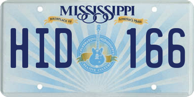 MS license plate HID166