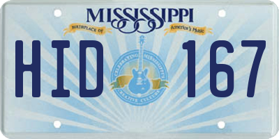 MS license plate HID167
