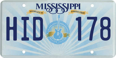 MS license plate HID178