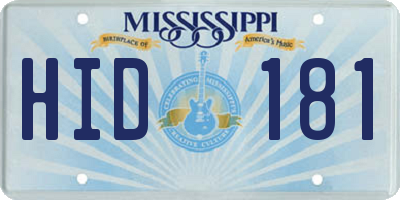 MS license plate HID181