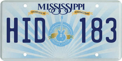 MS license plate HID183