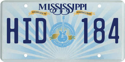 MS license plate HID184