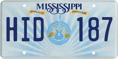 MS license plate HID187