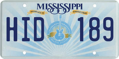 MS license plate HID189