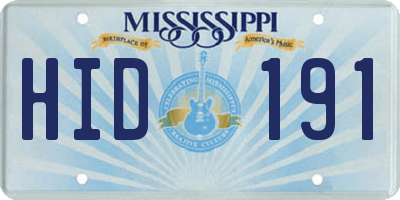 MS license plate HID191