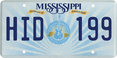 MS license plate HID199