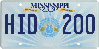 MS license plate HID200