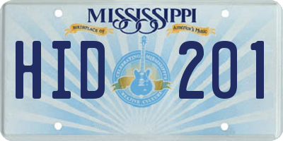 MS license plate HID201