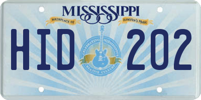 MS license plate HID202
