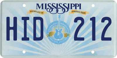 MS license plate HID212