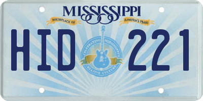 MS license plate HID221