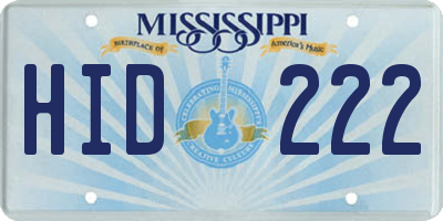 MS license plate HID222