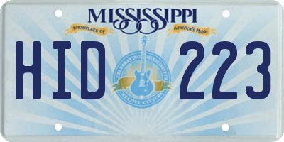 MS license plate HID223