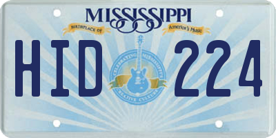 MS license plate HID224
