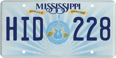 MS license plate HID228